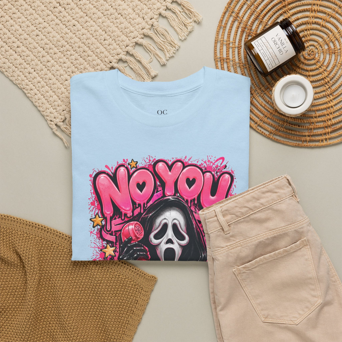 “No You Hang Up” Ghost Face Graphic Tee