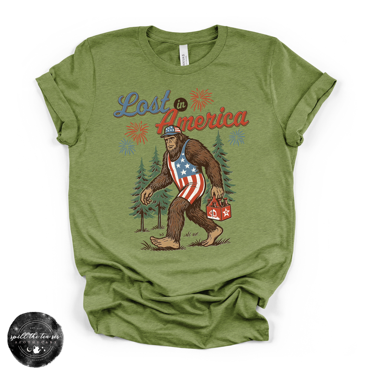 Bigfoot Lost in America Tee | Funny Sasquatch Road Trip Graphic T-Shirt