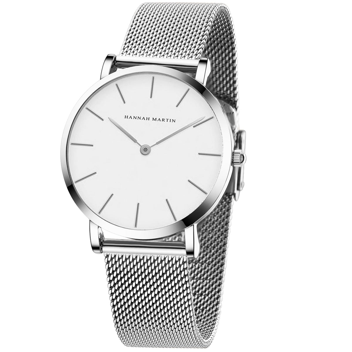 HANNAH MARTIN Watches for Women Analog Women's Watch with Stainless Steel Expansion Band Minimalist Slim Dial 30M Waterproof Ladies Dress Wristwatch for Casual Daily Business