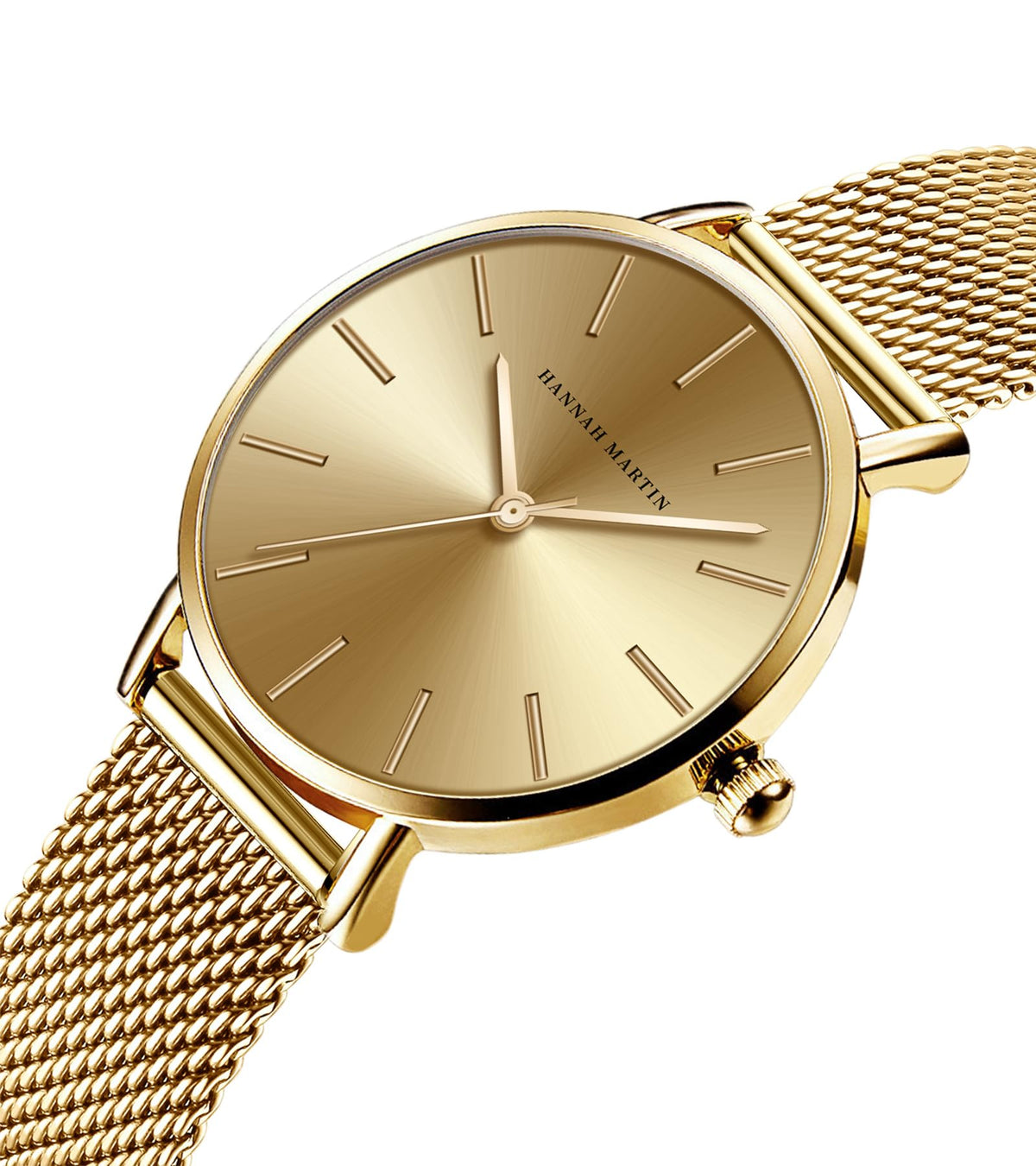 HANNAH MARTIN Watches for Women Analog Women's Watch with Stainless Steel Expansion Band Minimalist Slim Dial 30M Waterproof Ladies Dress Wristwatch for Casual Daily Business