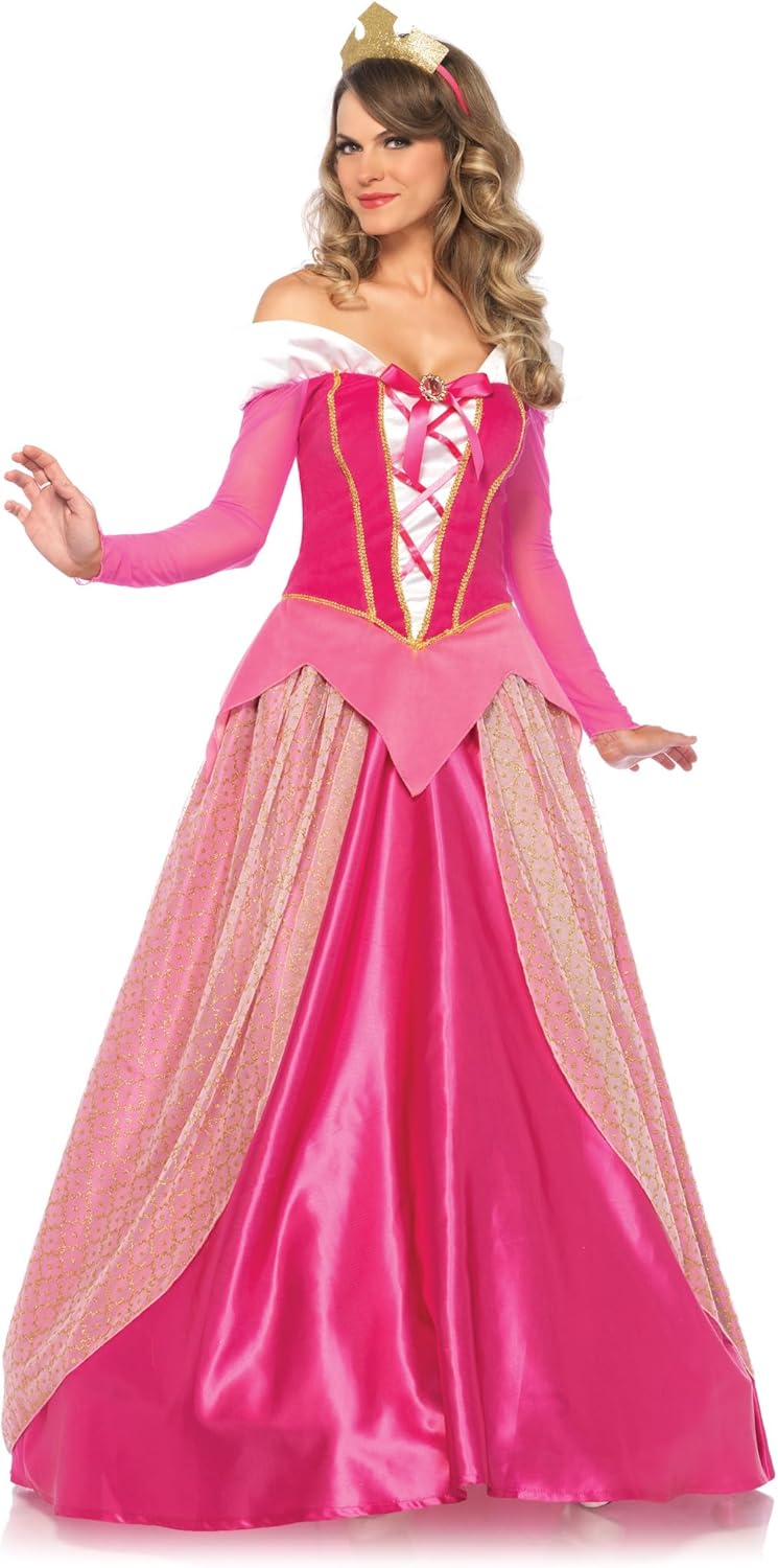 Sleeping Beauty Princess Aurora Costume - Women's Ball Gown with Crown