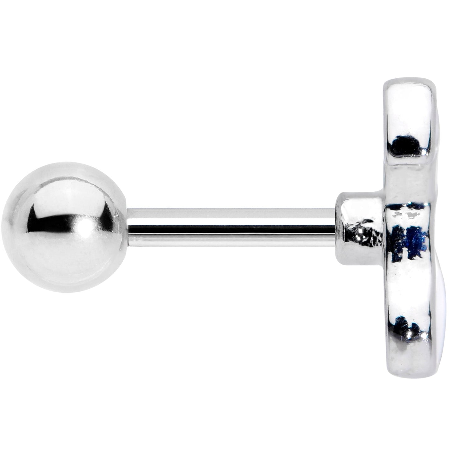 16G 1/4 White Sitting Dog Cartilage Tragus Earring