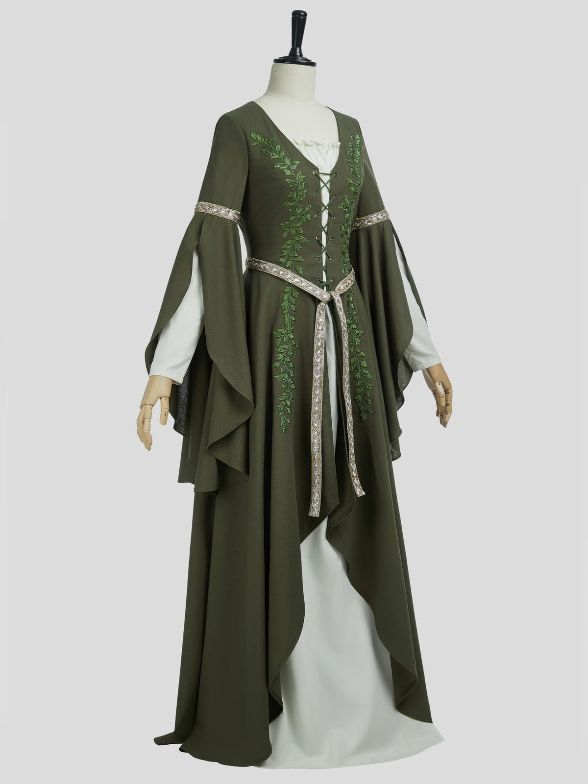 Medieval Queen Costume - Women's Renaissance Dress with Wide Sleeves and Belt