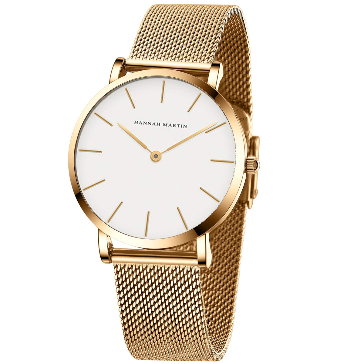 HANNAH MARTIN Watches for Women Analog Women's Watch with Stainless Steel Expansion Band Minimalist Slim Dial 30M Waterproof Ladies Dress Wristwatch for Casual Daily Business