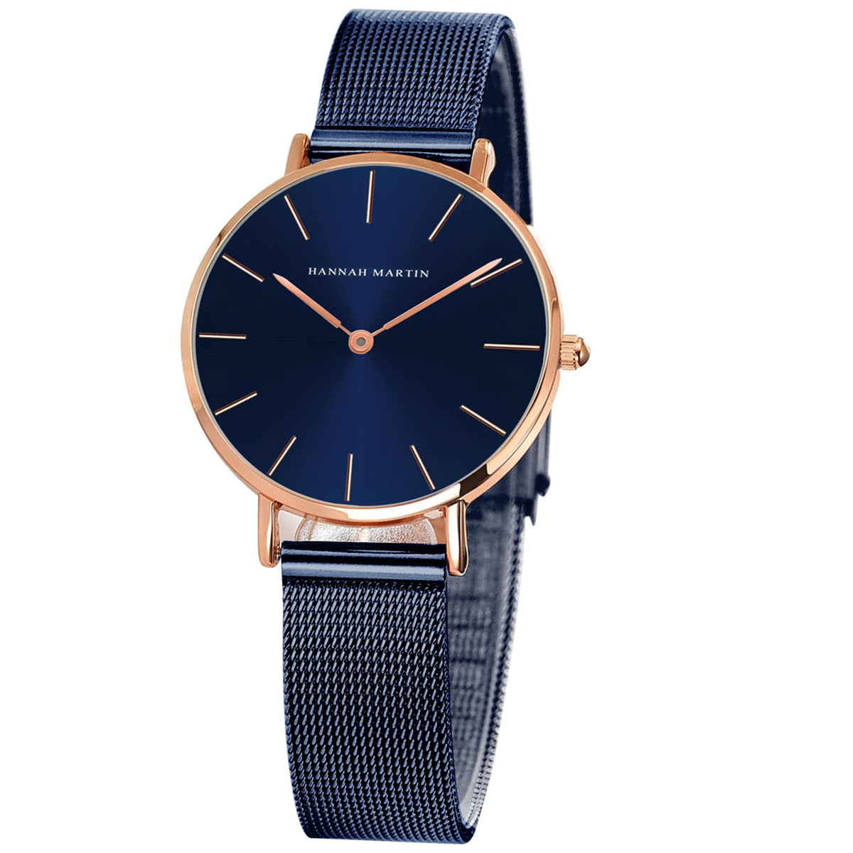HANNAH MARTIN Watches for Women Analog Women's Watch with Stainless Steel Expansion Band Minimalist Slim Dial 30M Waterproof Ladies Dress Wristwatch for Casual Daily Business