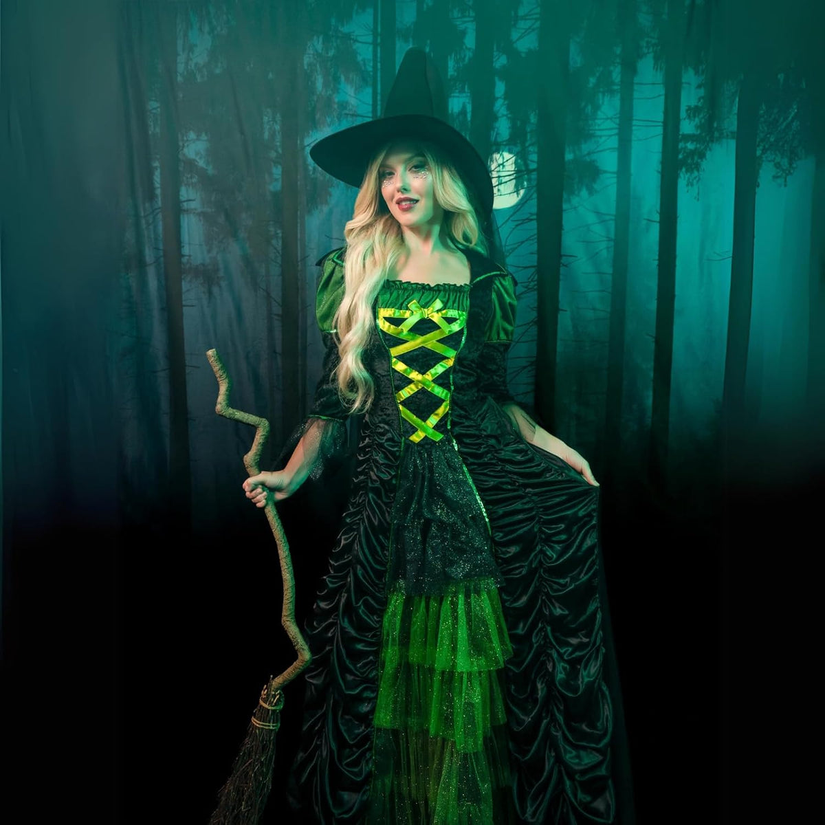 Storybook Witch Costume - Women's 2-Piece Halloween Dress with Hat and Veil
