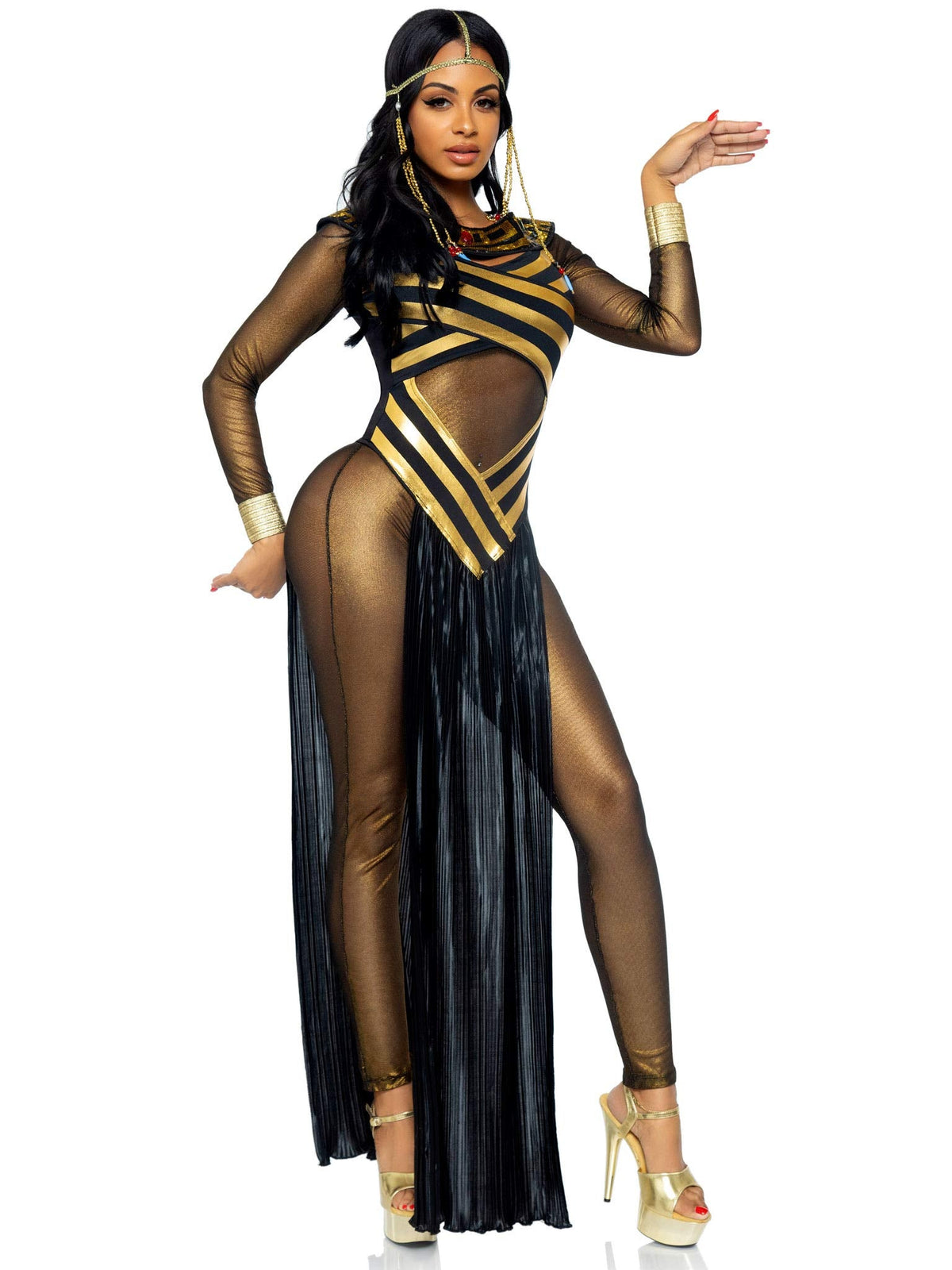 Queen Cleopatra Costume - Women's Egyptian Goddess Outfit with Headpiece