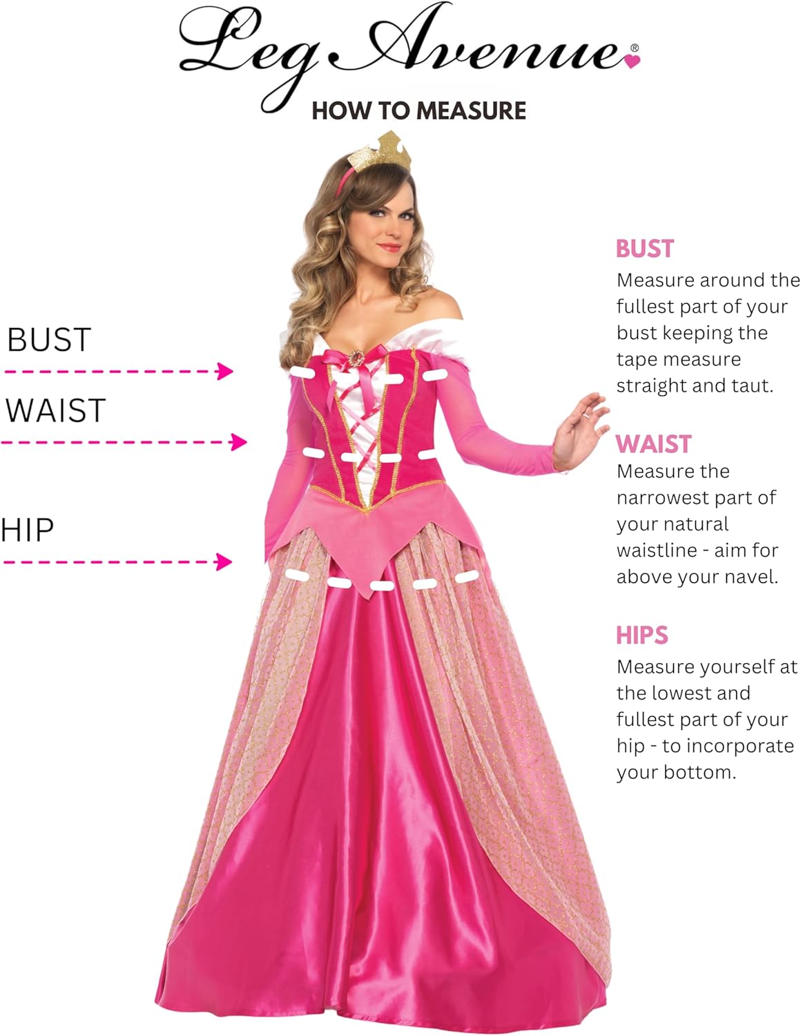 Sleeping Beauty Princess Aurora Costume - Women's Ball Gown with Crown