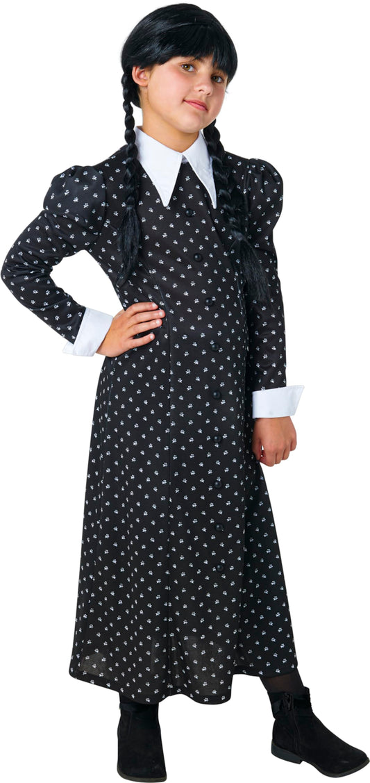 Wednesday Addams Costume Dress Girls - Gothic TV Show Halloween Outfit