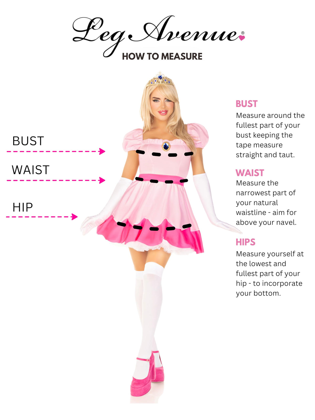 Princess Costume for Women - 3 Piece Jeweled Dress with Crown and Gloves