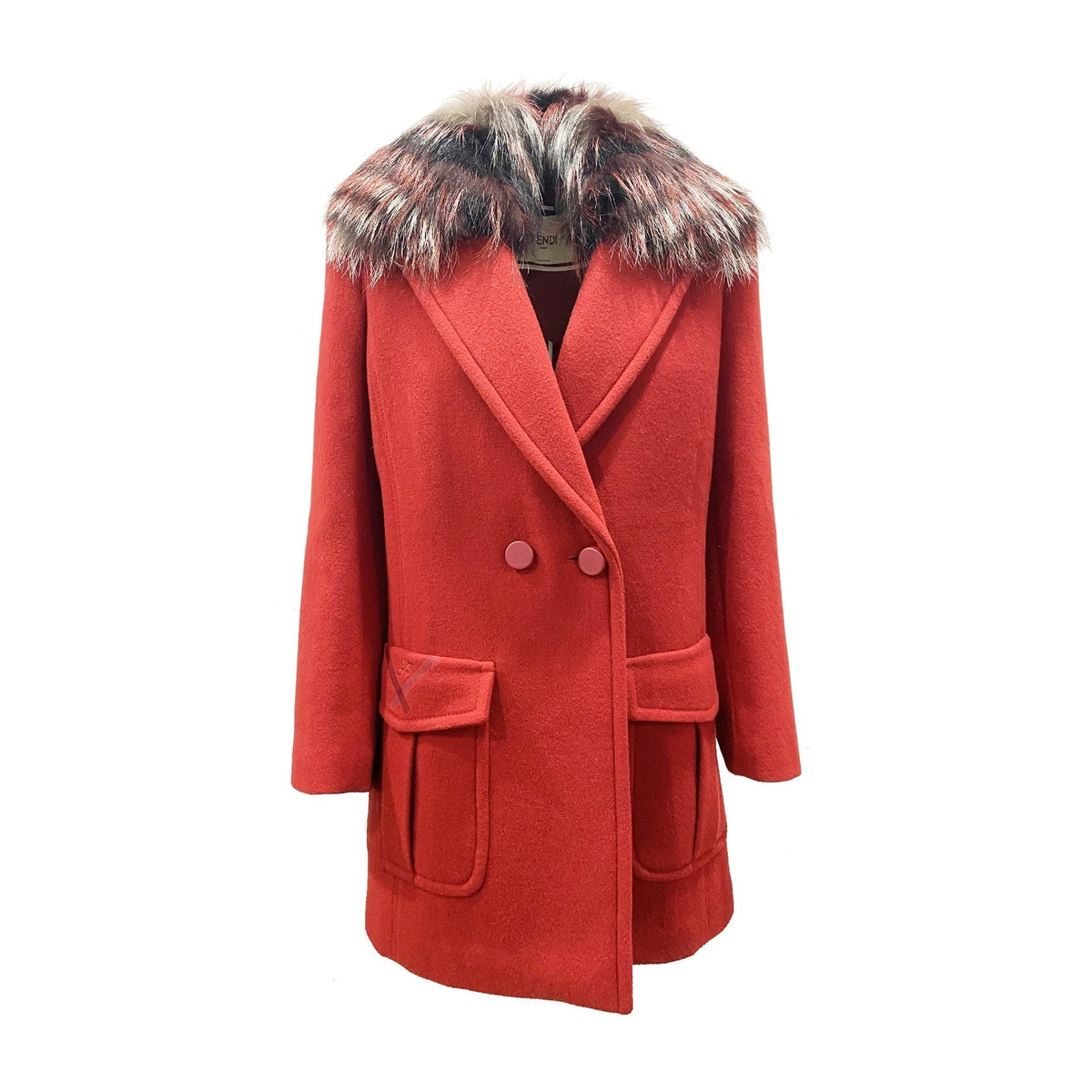 Fendi Fur Collar Wool Coat Women Women