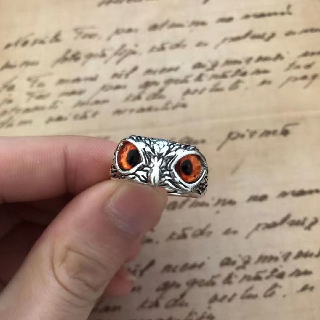 Vintage Owl Ring For Women Men, Creative Personality, Adjustable Open Ring