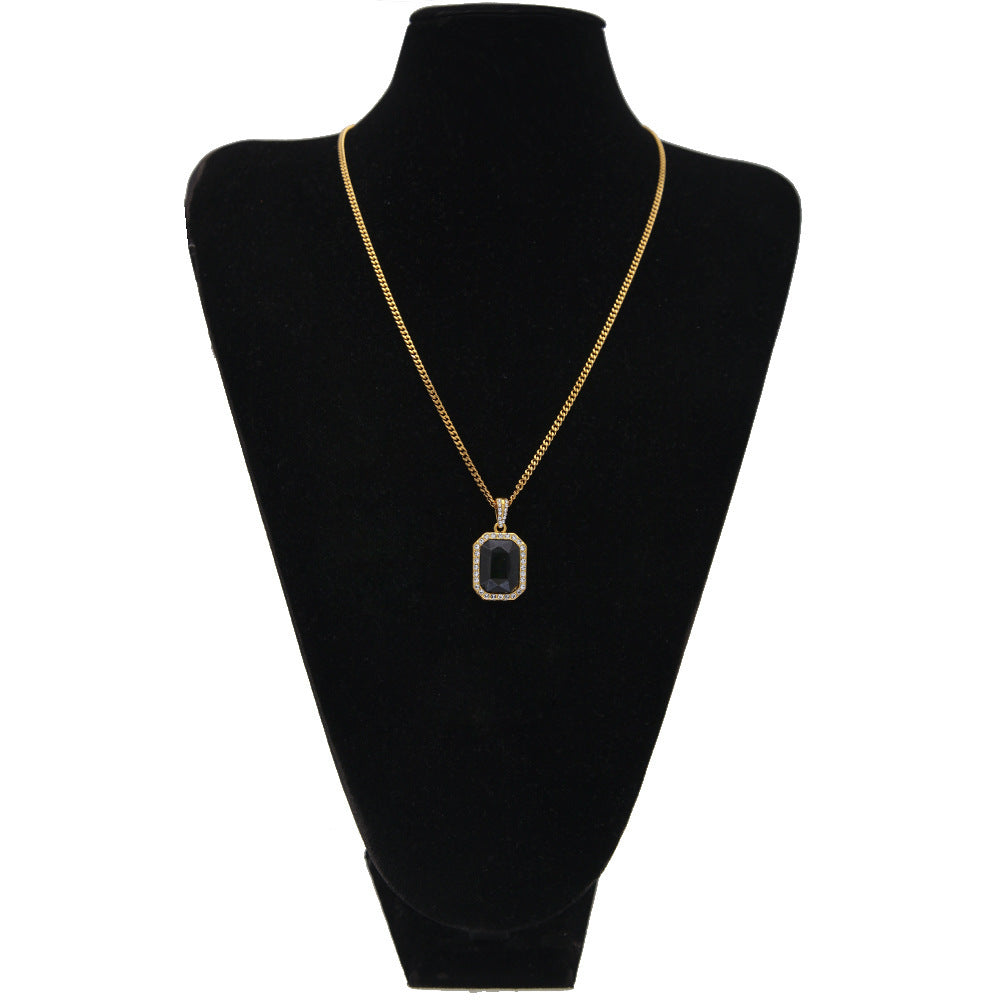 Hip-Hop Mini Diamond Pendant Necklace
