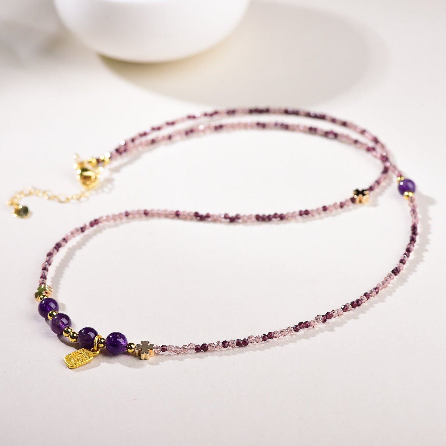 Niche High-end Jiuzi Li Fire Bead Clavicle Necklace