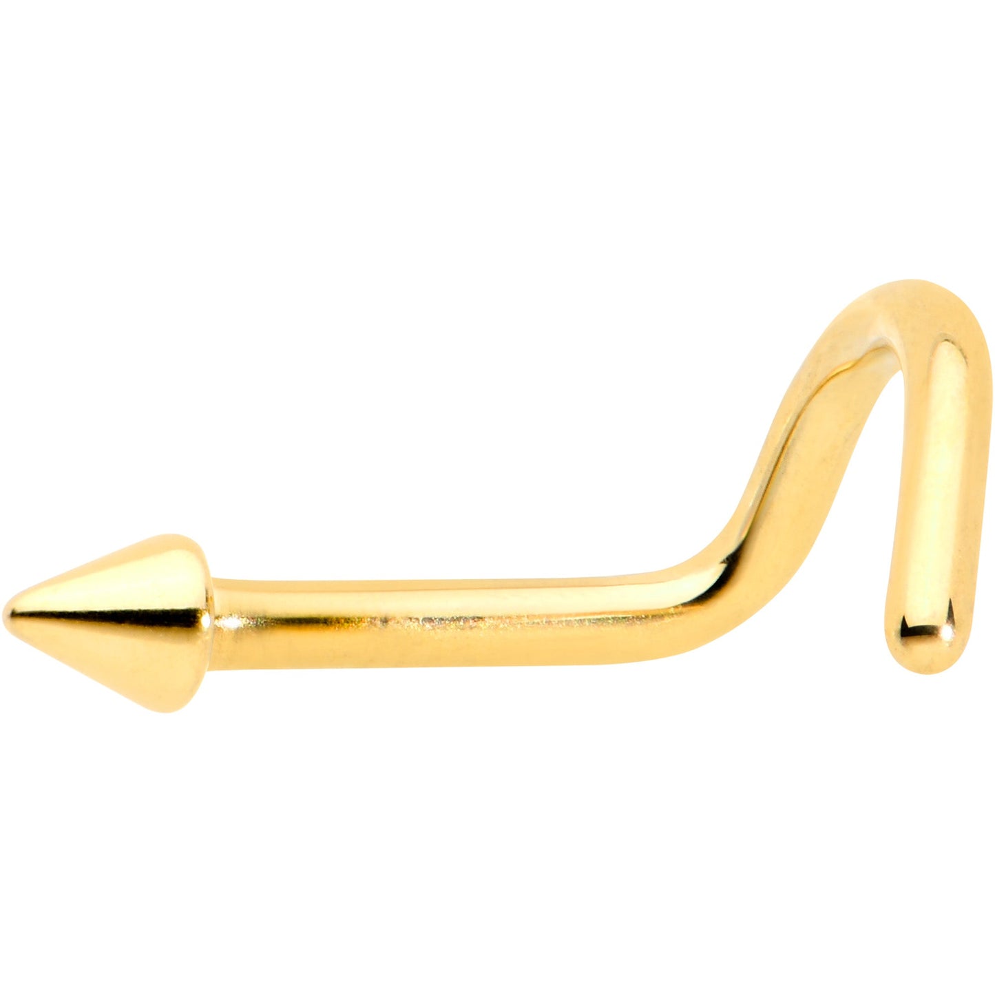 18G 1/4 Gold Hue ASTM F-136 Implant Grade Titanium Cone End Left Side Nose Screw
