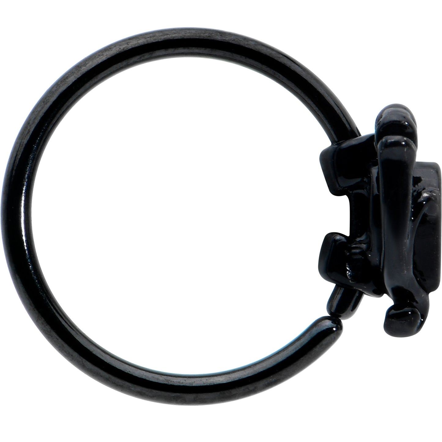 20G 5/16 Red CZ Gem Black Double Passion Heart Claw Nose Hoop