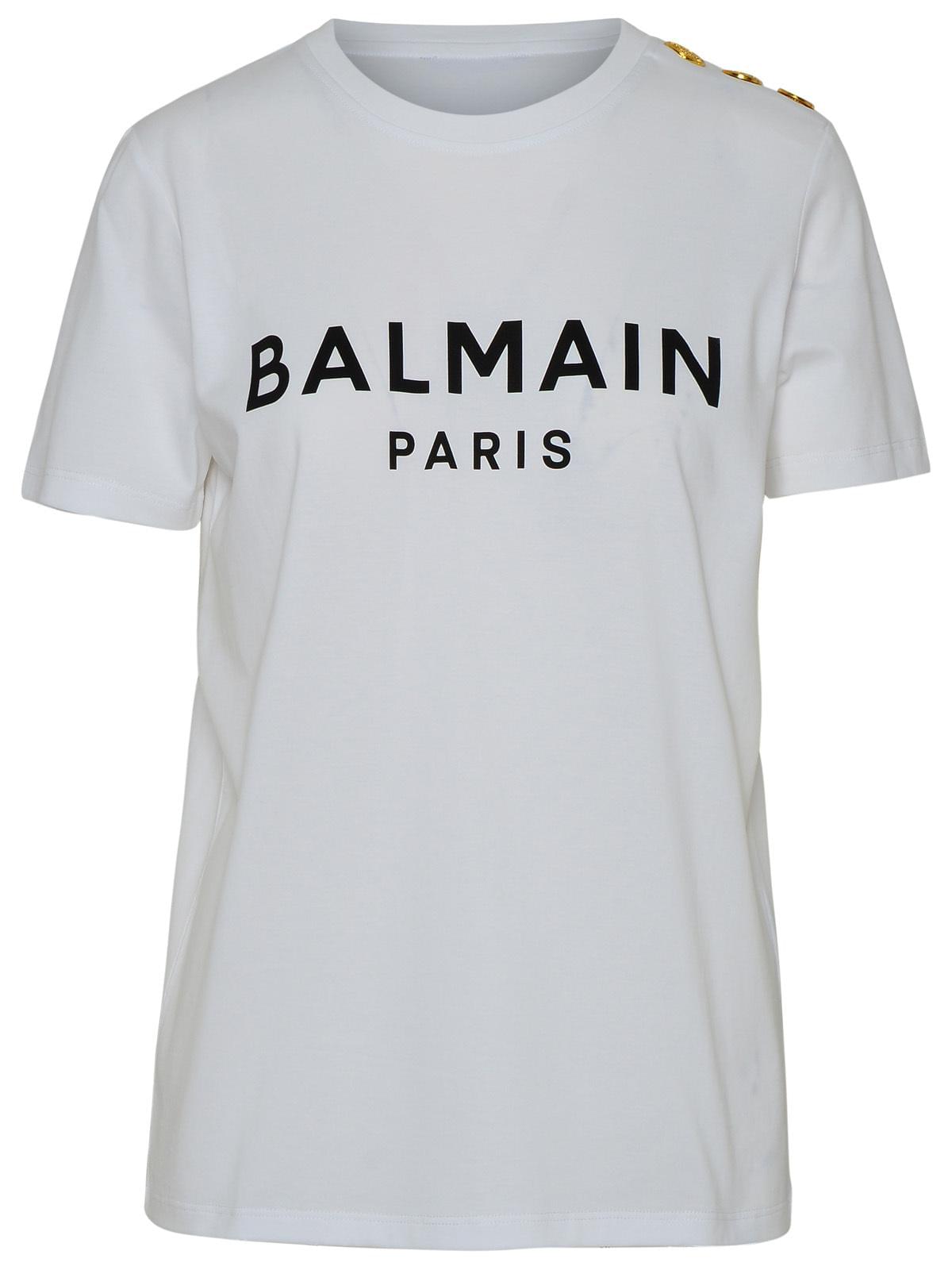 Balmain White Cotton T-Shirt Women Women