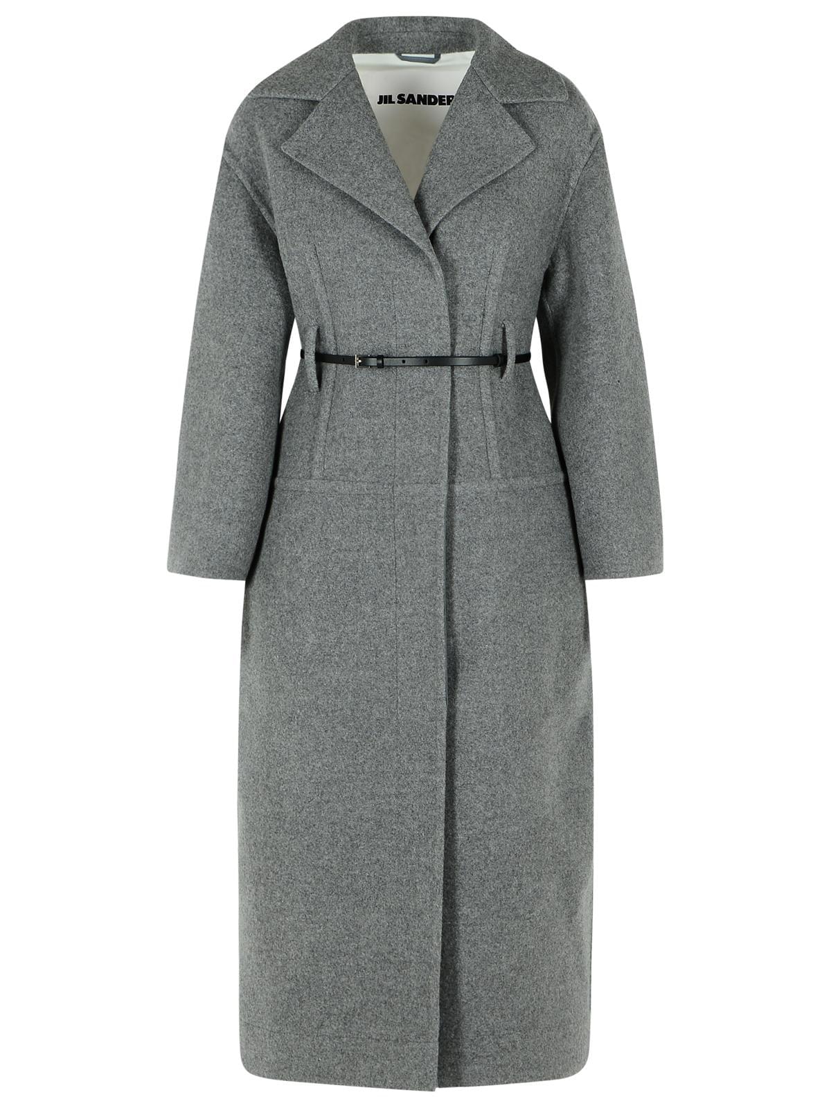Jil Sander Grey Virgin Wool Coat Women Women