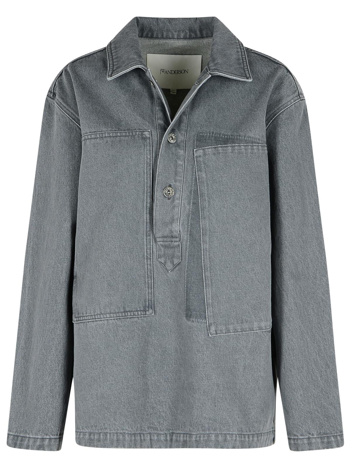Jw Anderson 'Rugby' Grey Denim Shirt Women Women