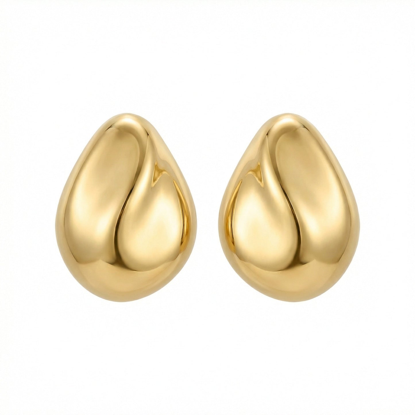 925 Sterling Silver Elegant Minimalist Teardrop Stud Earrings with High-Polished Lustrous Finish