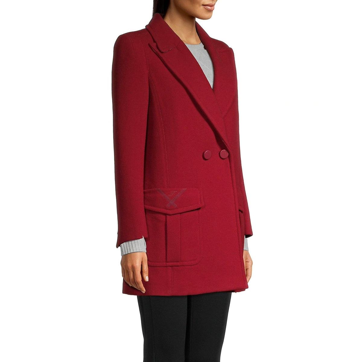 Fendi Fur Collar Wool Coat Women Women