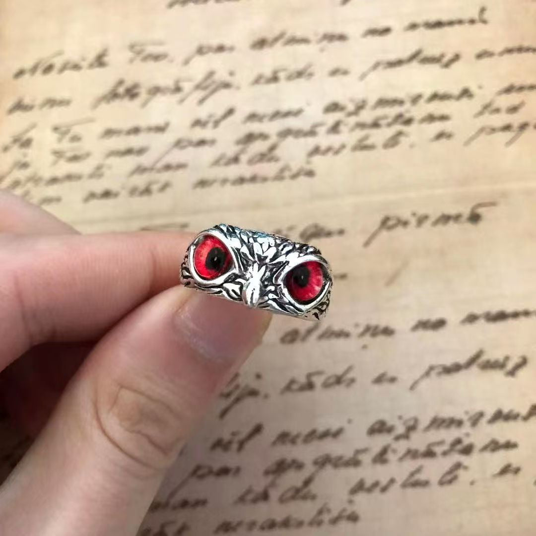 Vintage Owl Ring For Women Men, Creative Personality, Adjustable Open Ring
