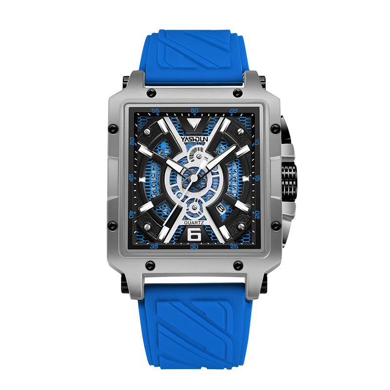 Fashionable Mens Watch With A Large Square Dial