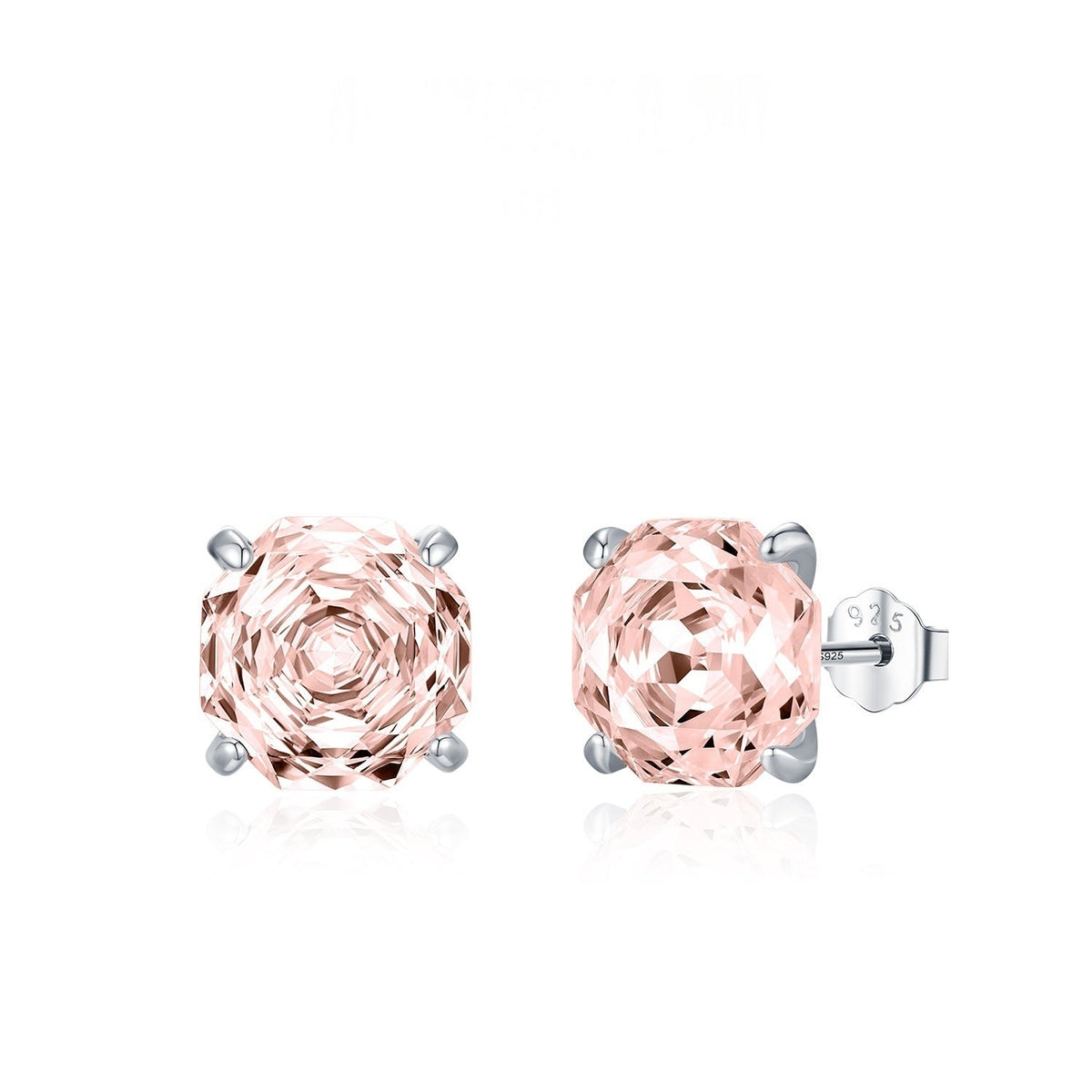 Basic Rose-cut Sparkling Diamond Stud Earrings Unisex Accessory