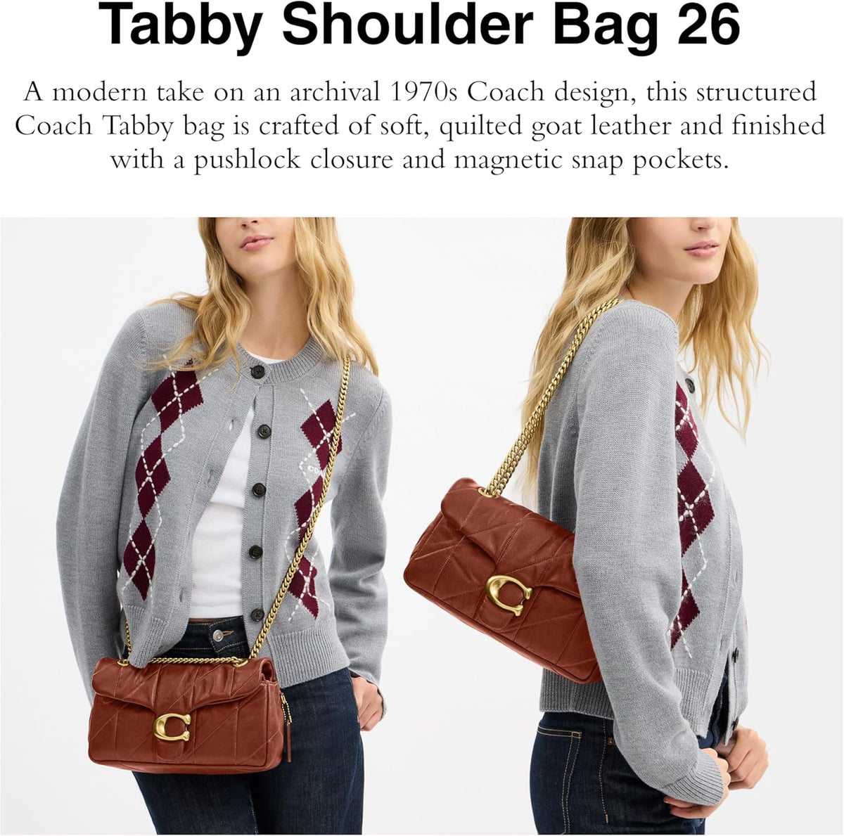 Coach Soft Quilted Tabby Shoulder Bag 26