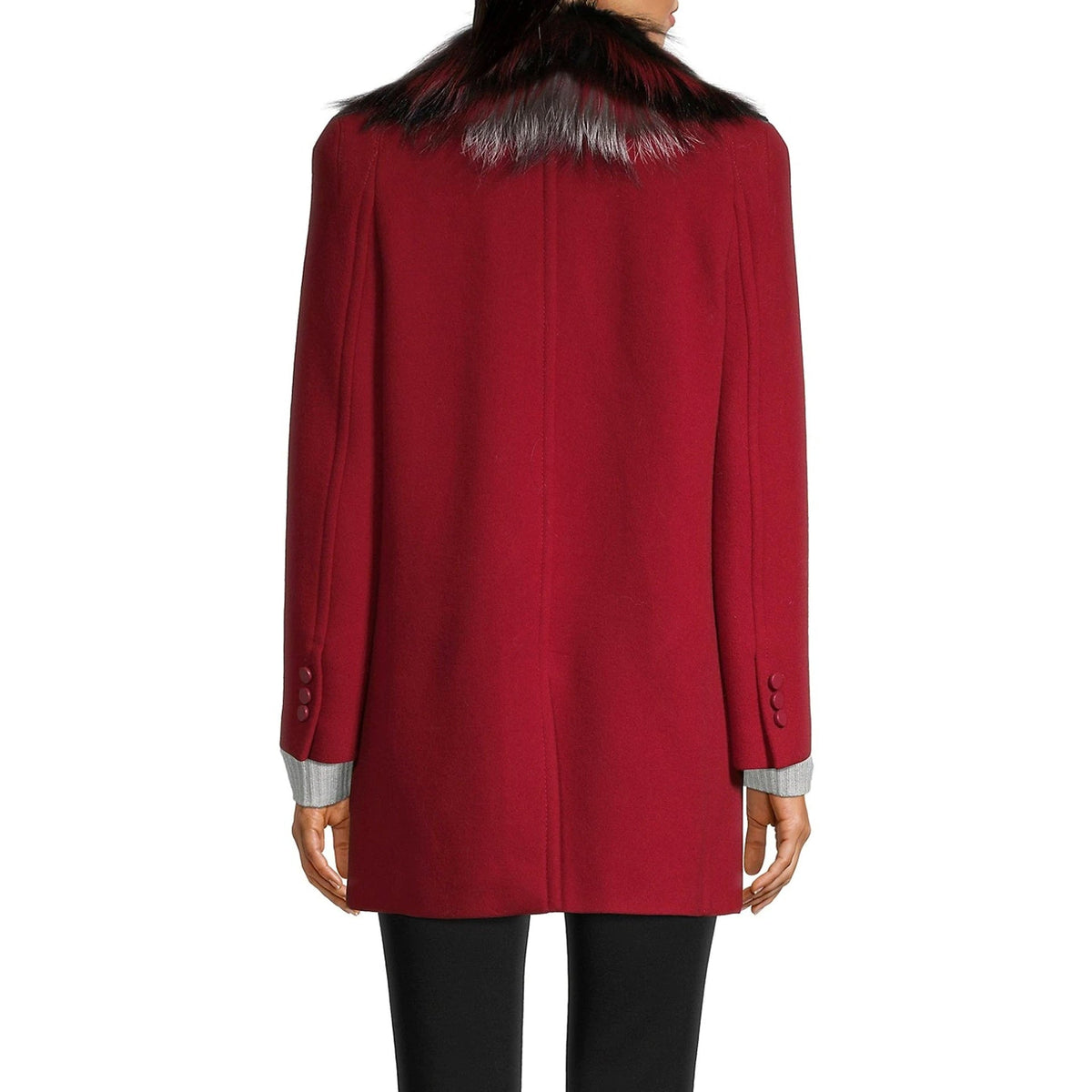 Fendi Fur Collar Wool Coat Women Women