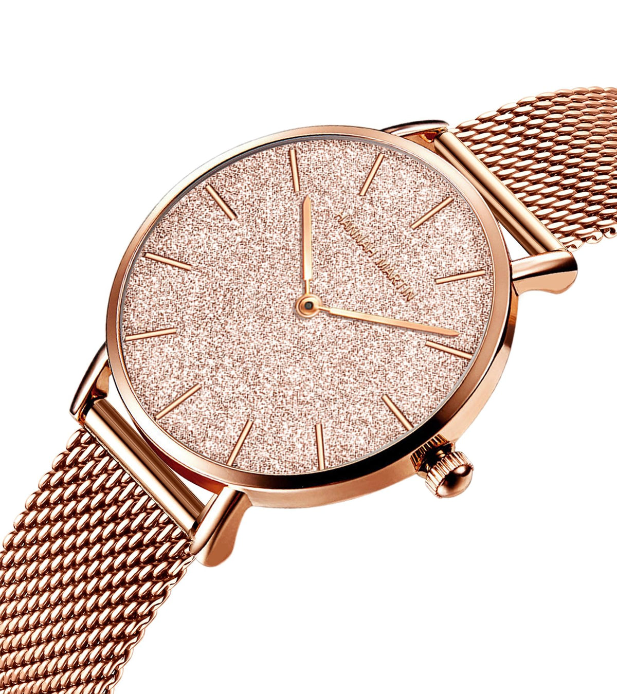 HANNAH MARTIN Watches for Women Analog Women's Watch with Stainless Steel Expansion Band Minimalist Slim Dial 30M Waterproof Ladies Dress Wristwatch for Casual Daily Business