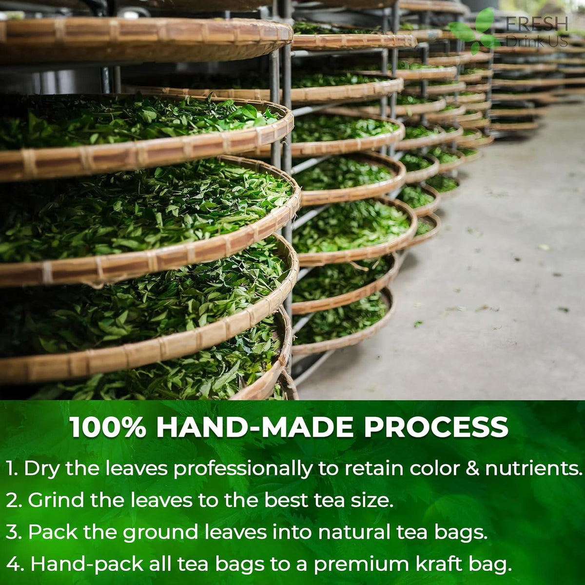 Premium Nettle Leaf Tea Bags, 100% Natural & Pure, Stinging Nettle Leaf Tea, Nettle Leaf Tea, Burn Nettle, Stinging Nettle, Nettle Tea, Stinger Tea, No Sugar/Caffeine & Gluten, Vegan