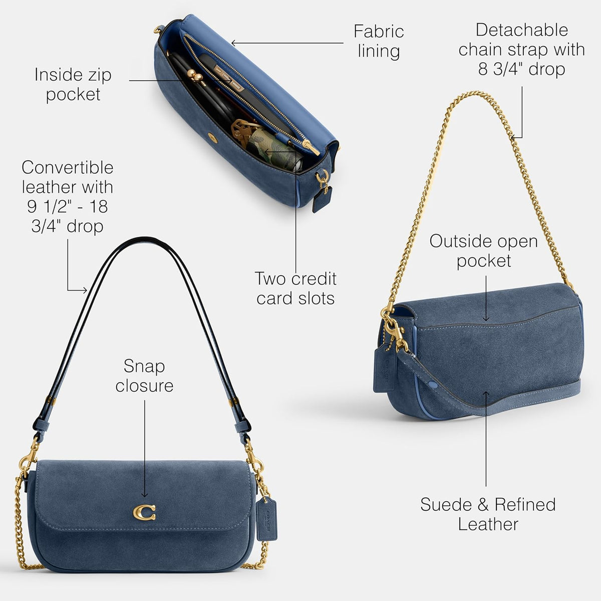 COACH Brook Flap Chain Bag