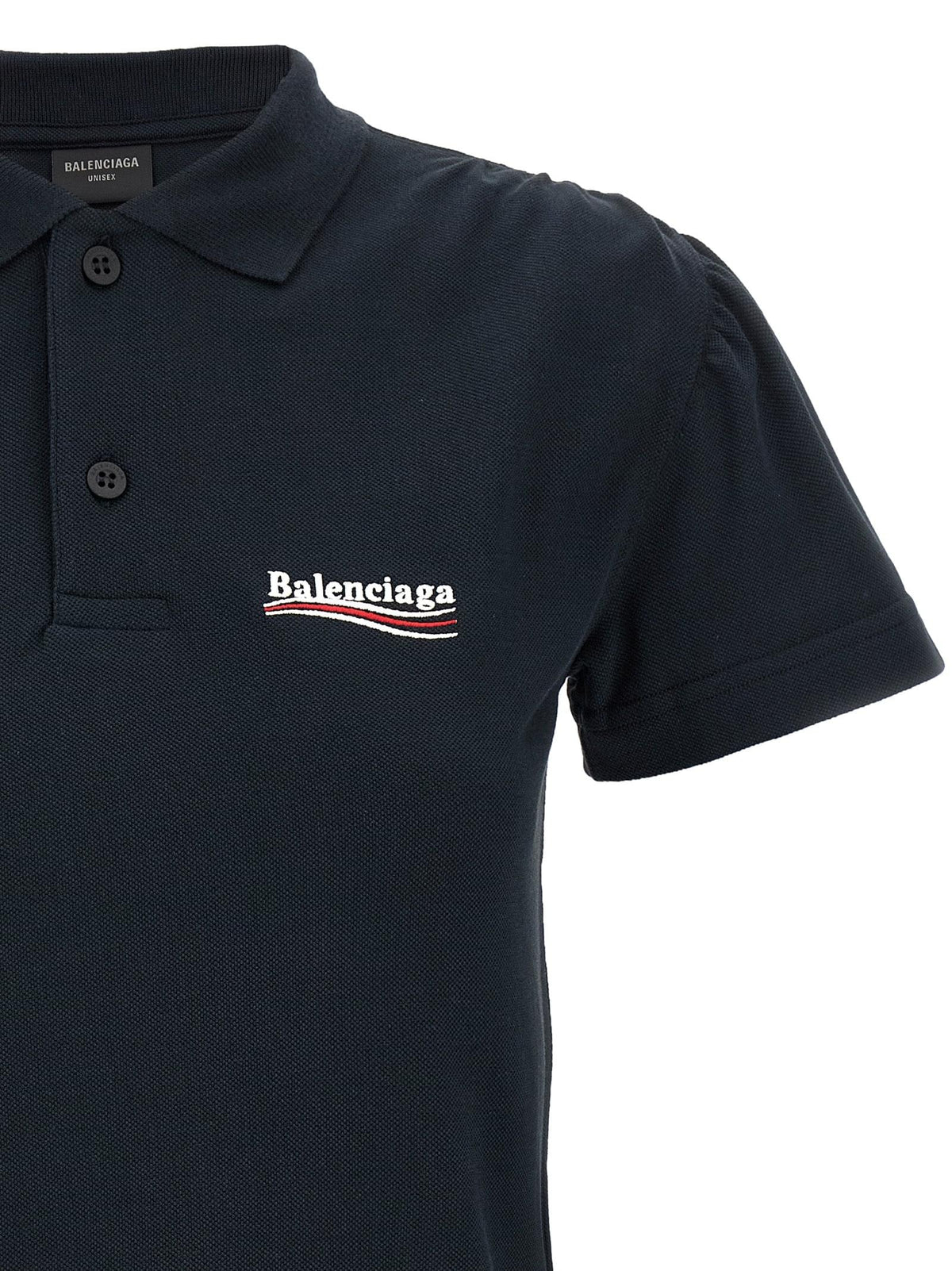 Balenciaga Women Balenciaga Women Logo Embroidery Polo Shirt