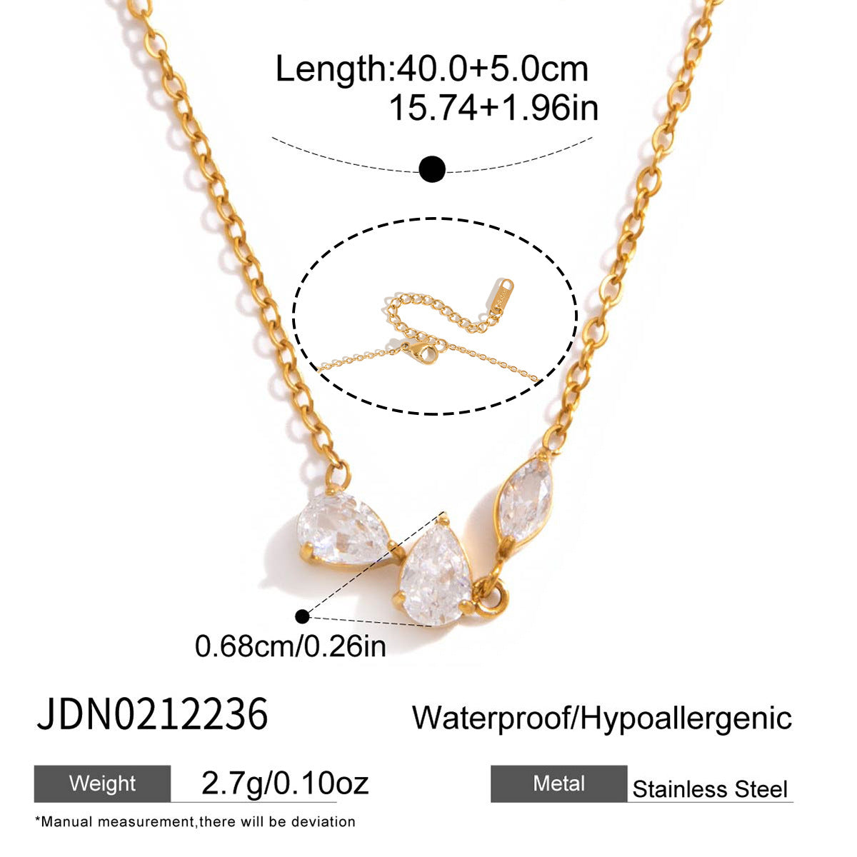 Square Zircon Pendant Necklace Collection