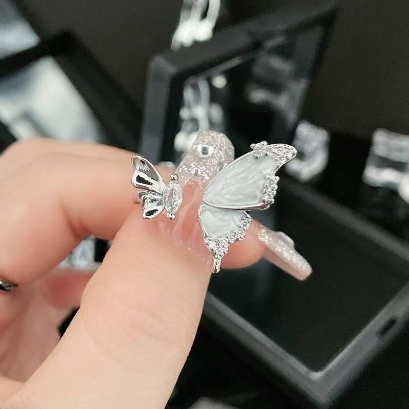 Women Butterfly Open Ring  Niche Design  High Grade Cold Wind Index Finger Jewelry