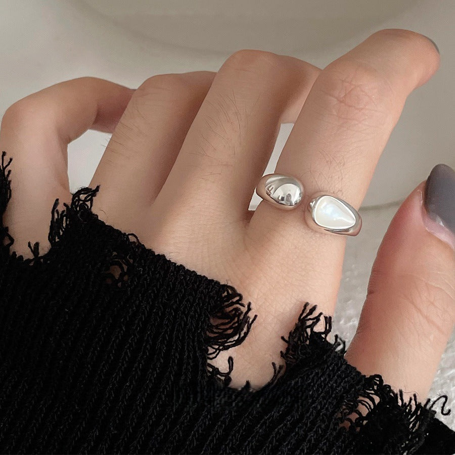 Vintage S925 Silver Rings For Women, Simple Luxury Stylish Finger Bands