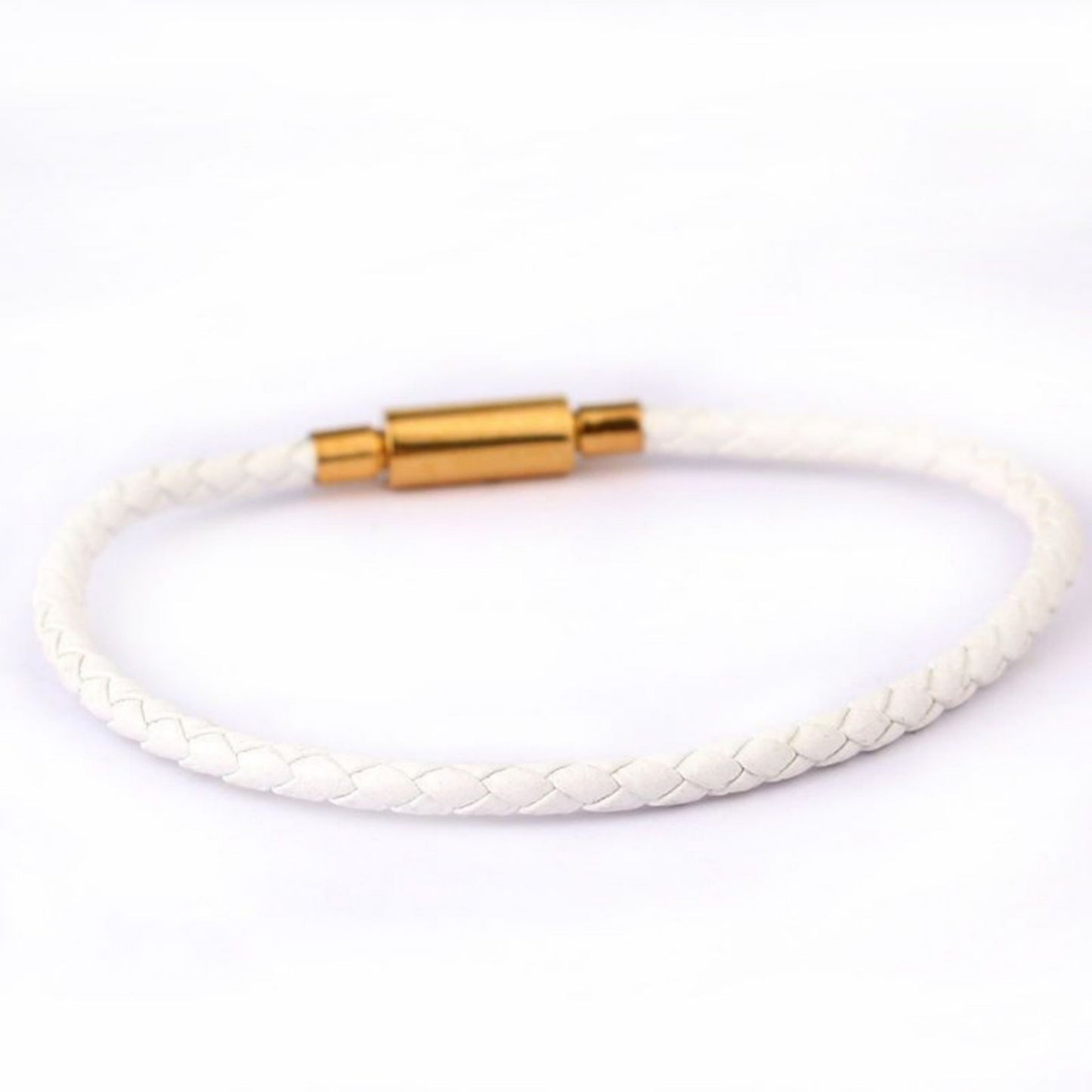 3.0mm Stainless Steel Leather Cord Bracelet With A Single Buckle And Wear-resistant Edging