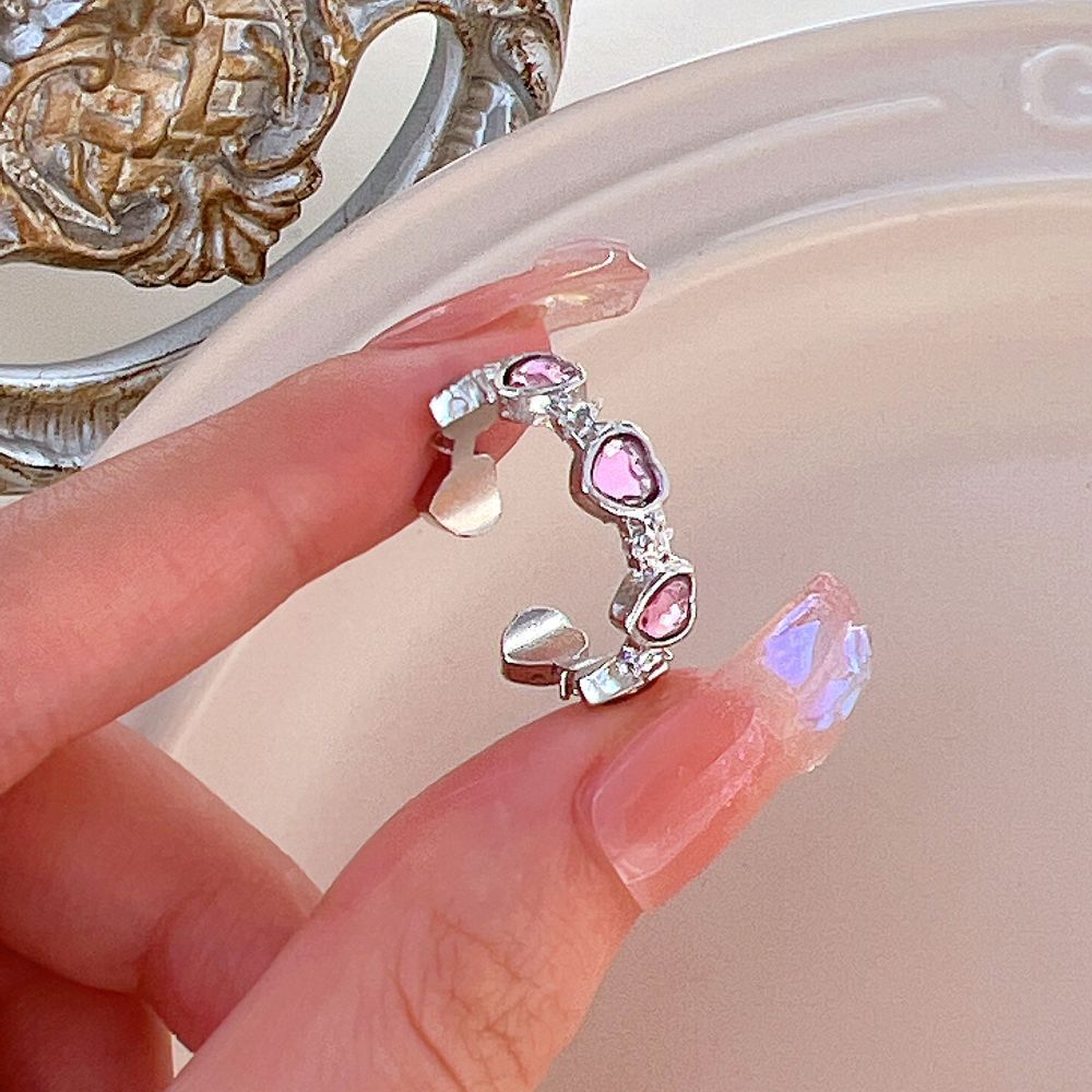 Unique  Heart Thorn Cat Eye Zircon Ring For Women, Sweet Cool Fashion Versatile Band