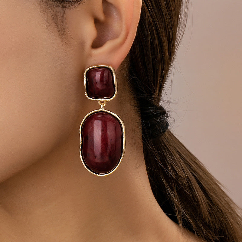 Geometric Resin Drop Earrings Collection