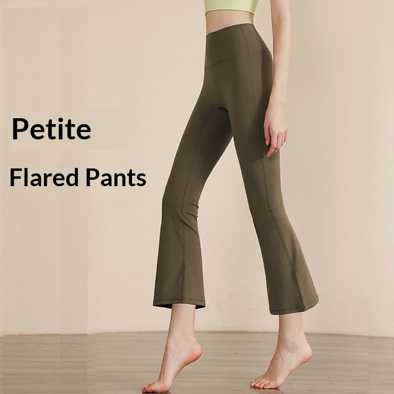 New Wide-Leg Yoga Pants For Women, High-Waisted Stretch Sports Pants For Small People, Yoga Boot-Cut Pants, Fitness Nine-Point Flared Pants