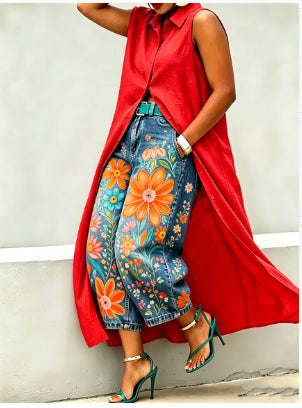 Polyester Wide-leg Pants