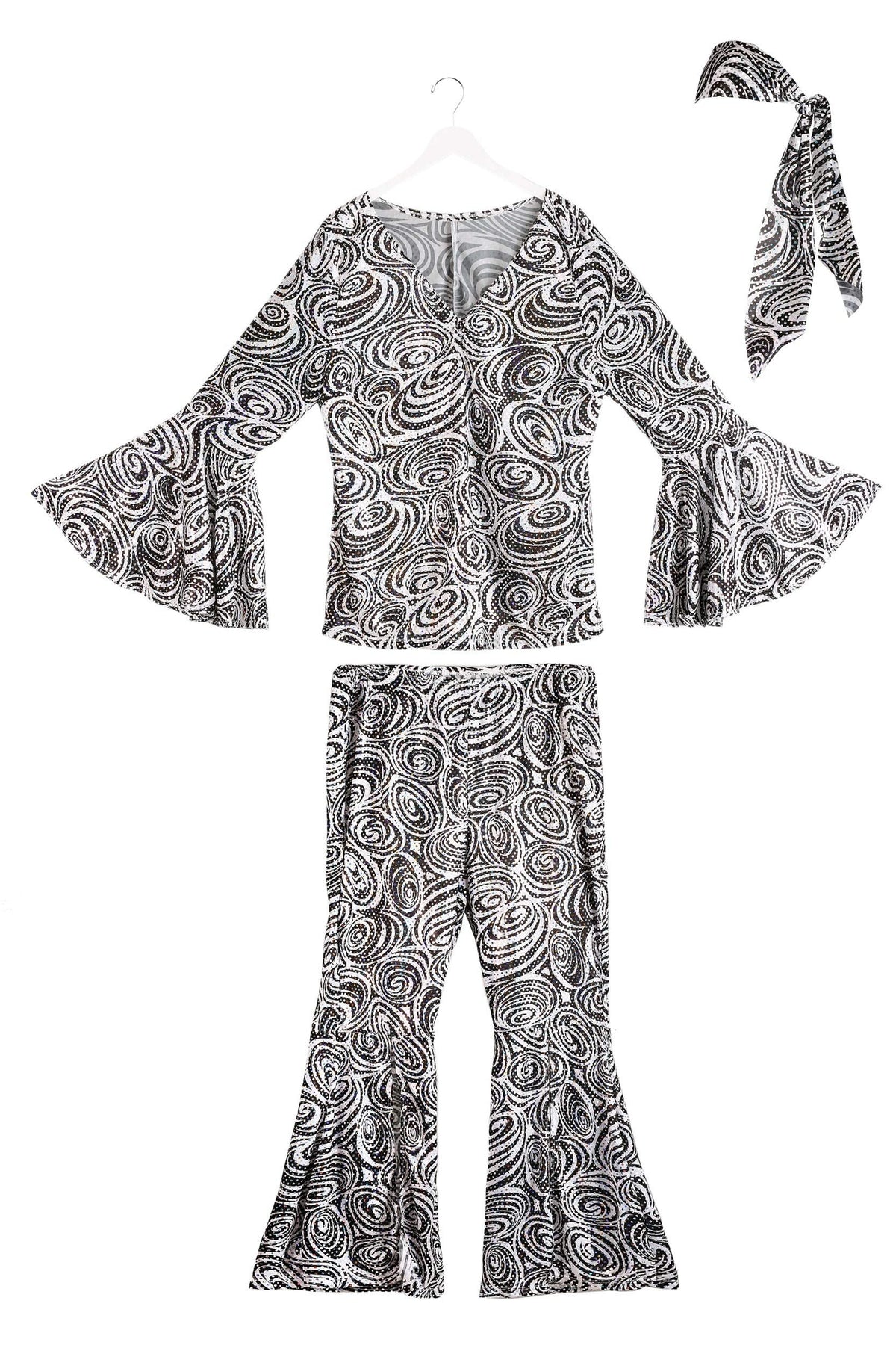 Foxy Lady Disco Costume - Women's 70s Retro Outfit with Bell Bottoms