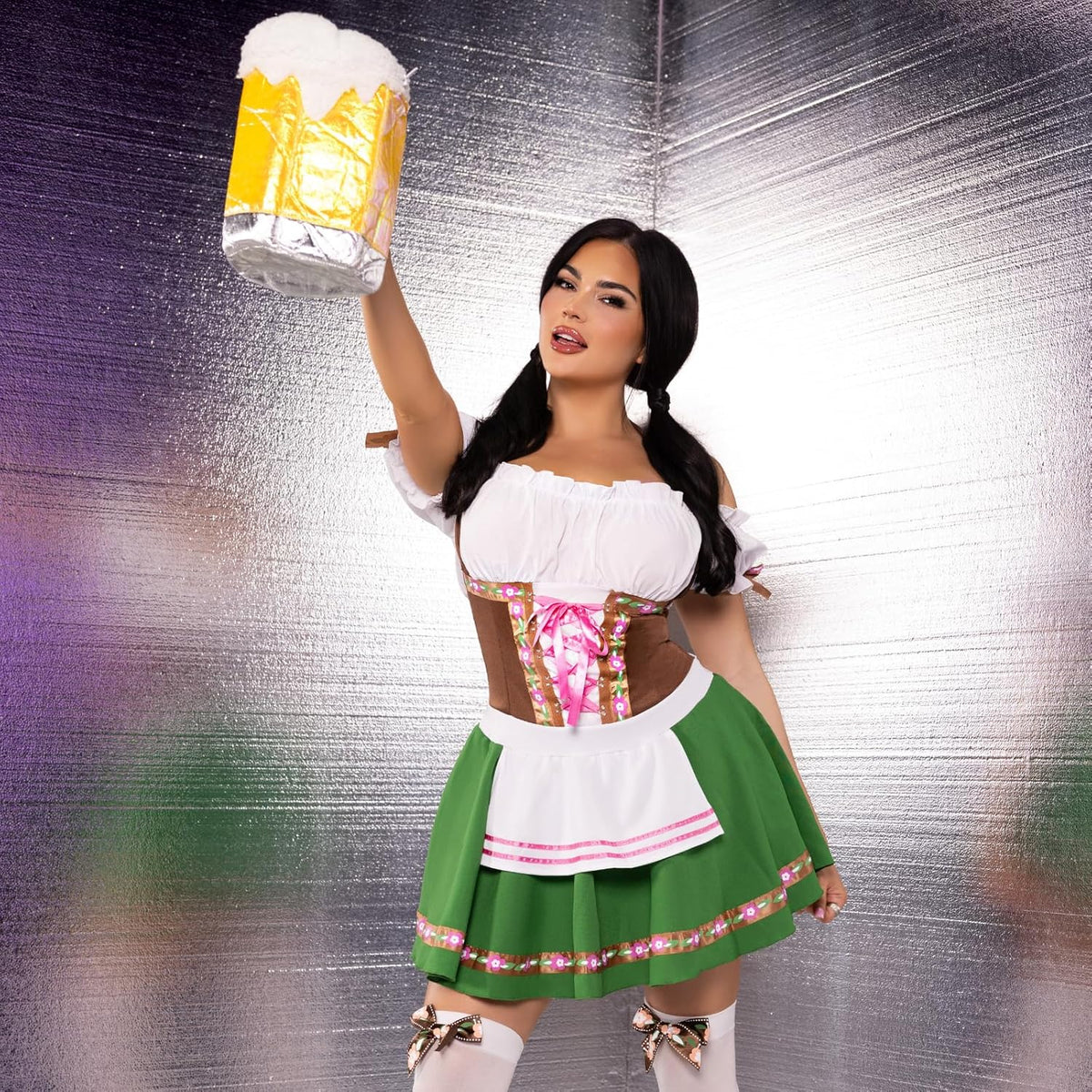 Gretchen Oktoberfest Costume - Women's Dirndl Dress with Stockings