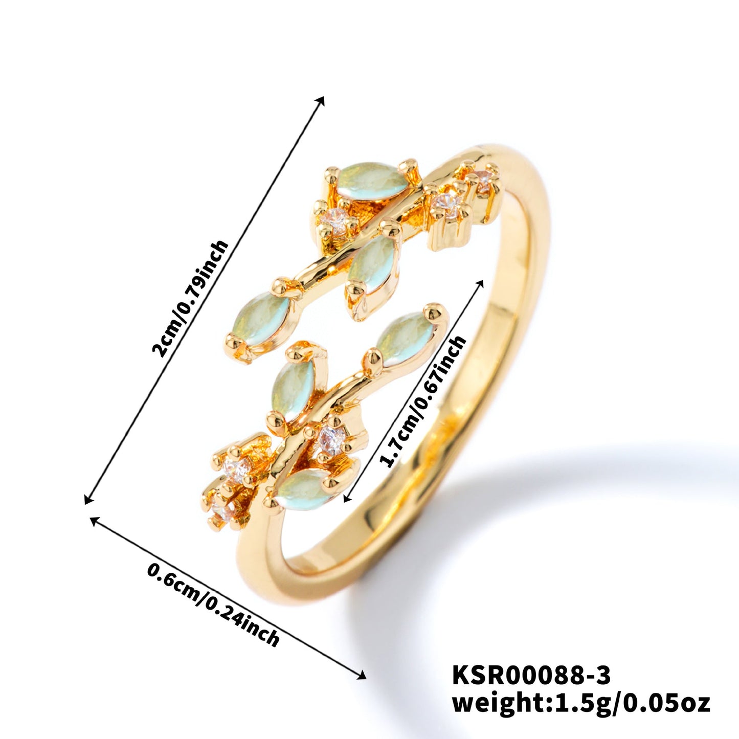 Womens Personality Leaf Ring