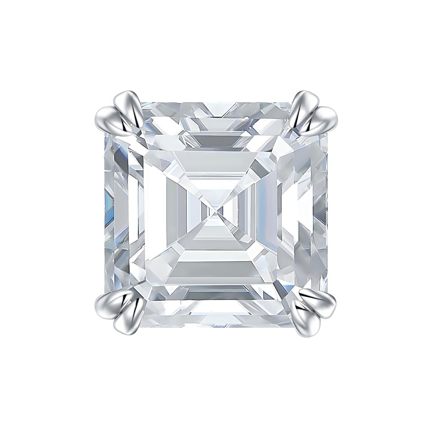 S925 Sterling Silver 6x8mm Emerald Cut Moissanite Stud Earrings  Octagon Solitaire With GRA Certificate Platinum Plated Jewelry Gift Box Set For Women & Men