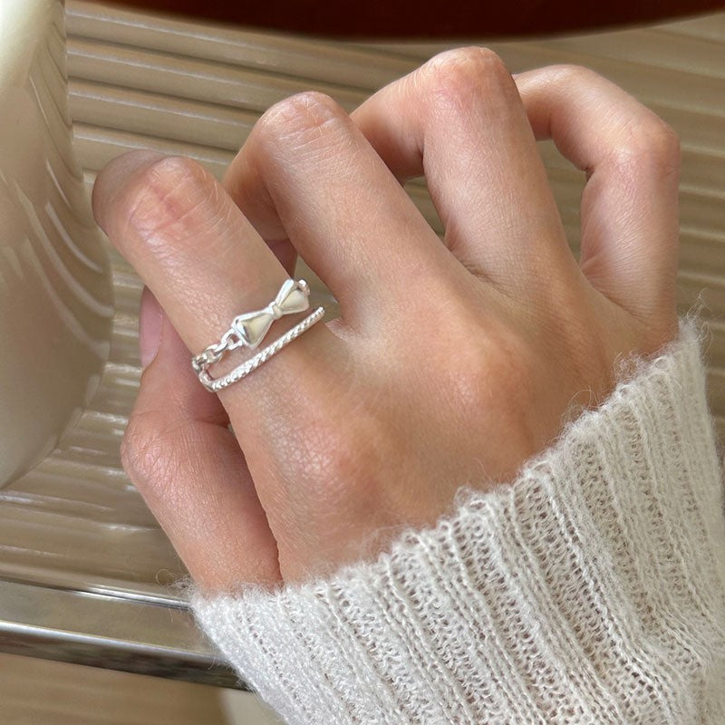 Minimalist Irregular 925 Silver Rings Set For Women, INS Fashion Simple Plain Band, Anti-Tarnish Daily Wear Jewelry