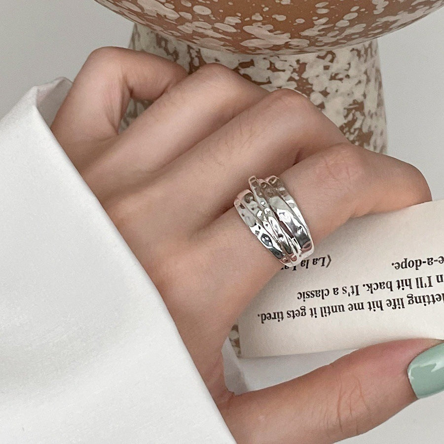 Minimalist S925 Sterling Silver Rings, Vintage High-End Women Finger Rings