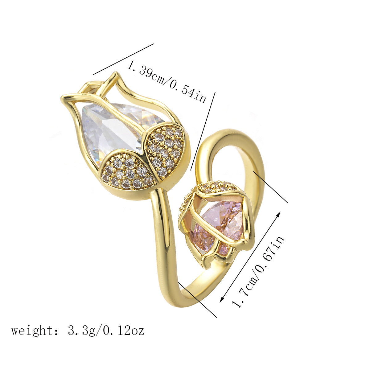 Colorful Zircon Cute Swan Ring