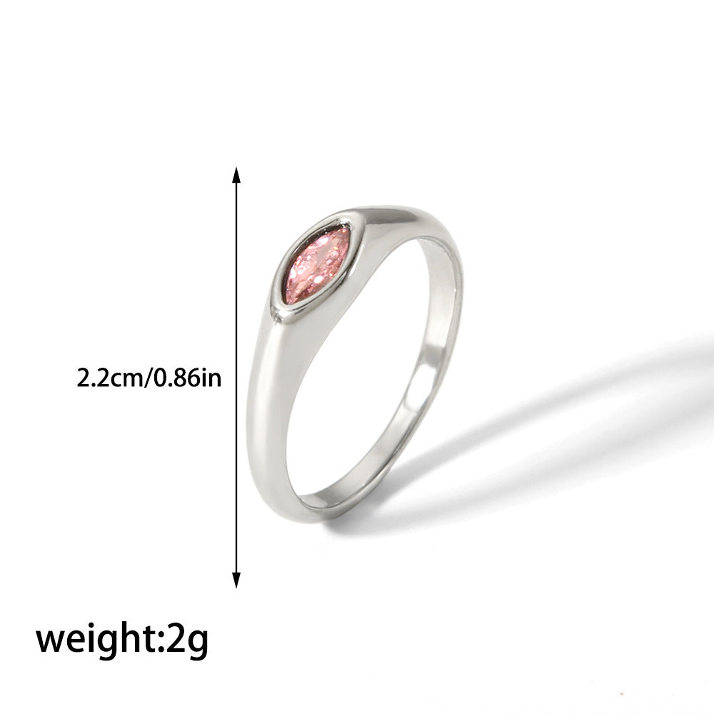 Retro 18K Gold Stainless Steel Ring With Zircon Inlays